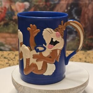 Vintage Nestle Quik Bunny Rabbit Blue Plastic Mug Cup Chocolate Milk ~READ